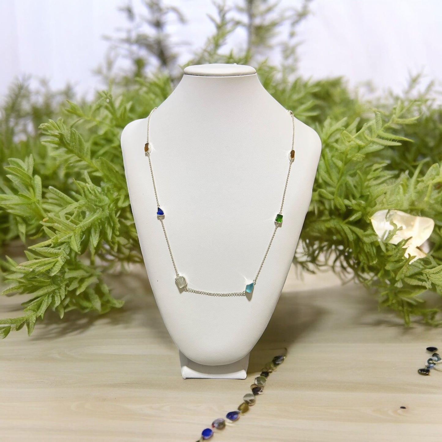 Long Sea Glass Necklace - Idee D'Arte Positano