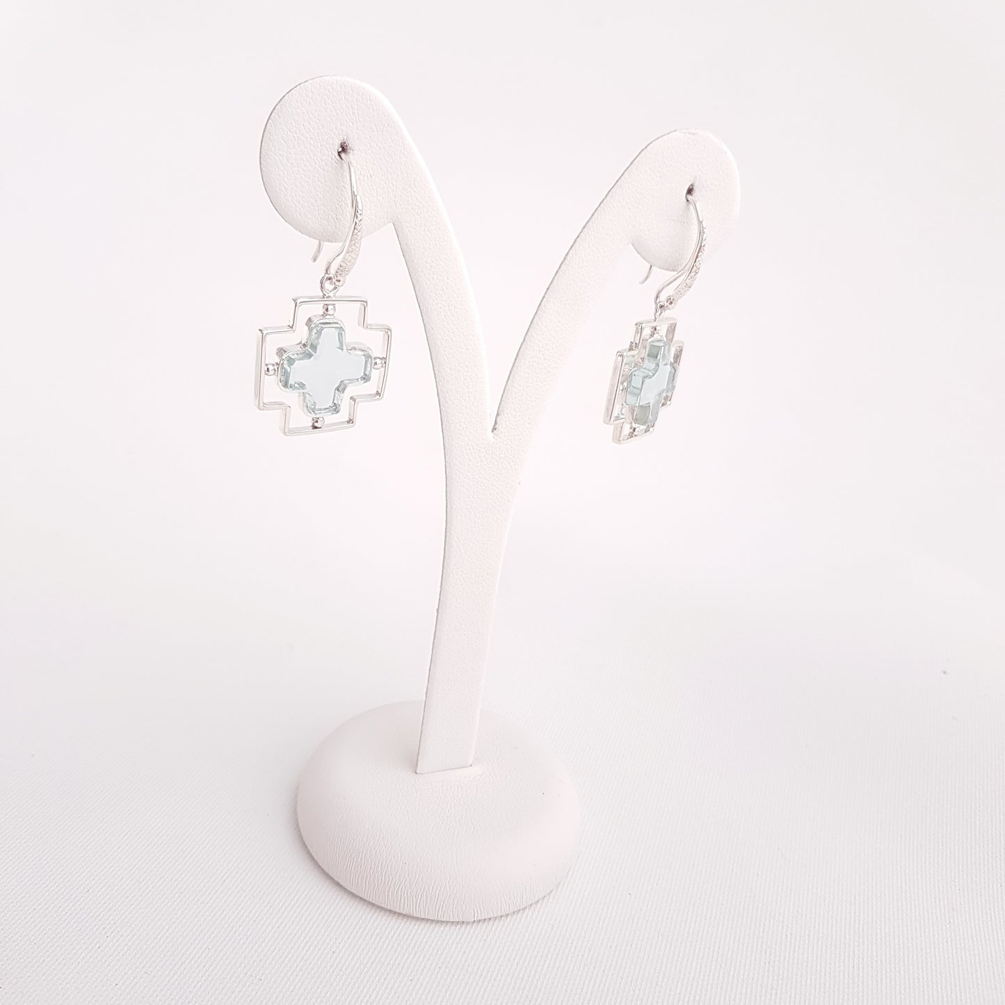 Cross Earrings Obsidian - Idee D'Arte Positano