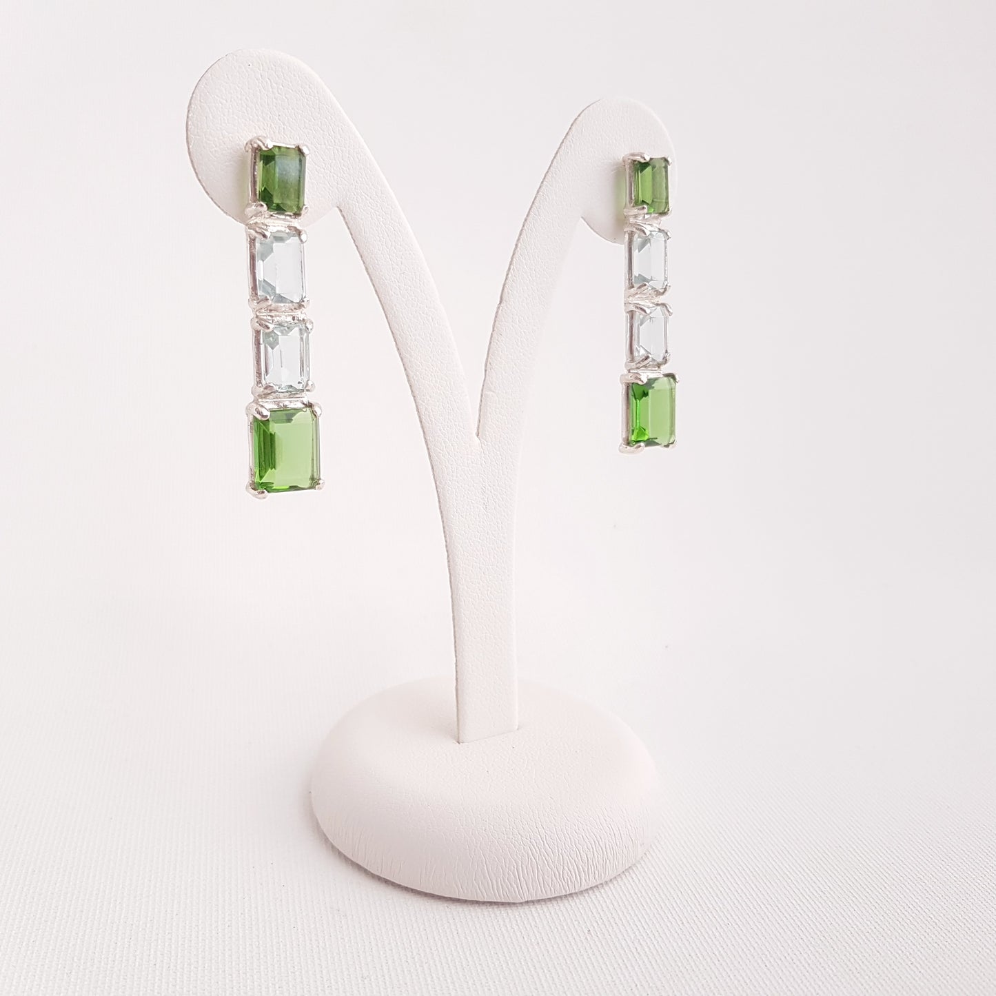 4 Square Earrings Obsidian - Idee D'Arte Positano