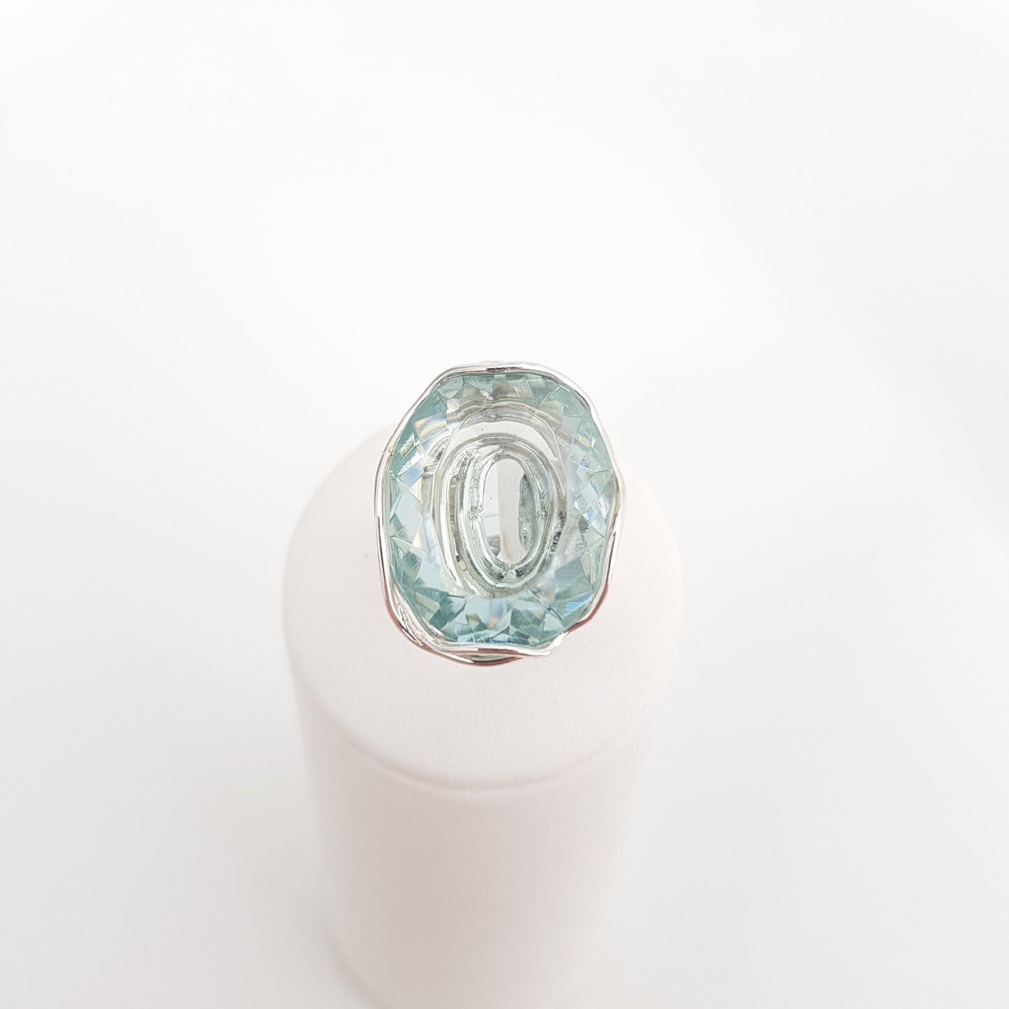 Silver Waves Ring Obsidian - Idee D'Arte Positano