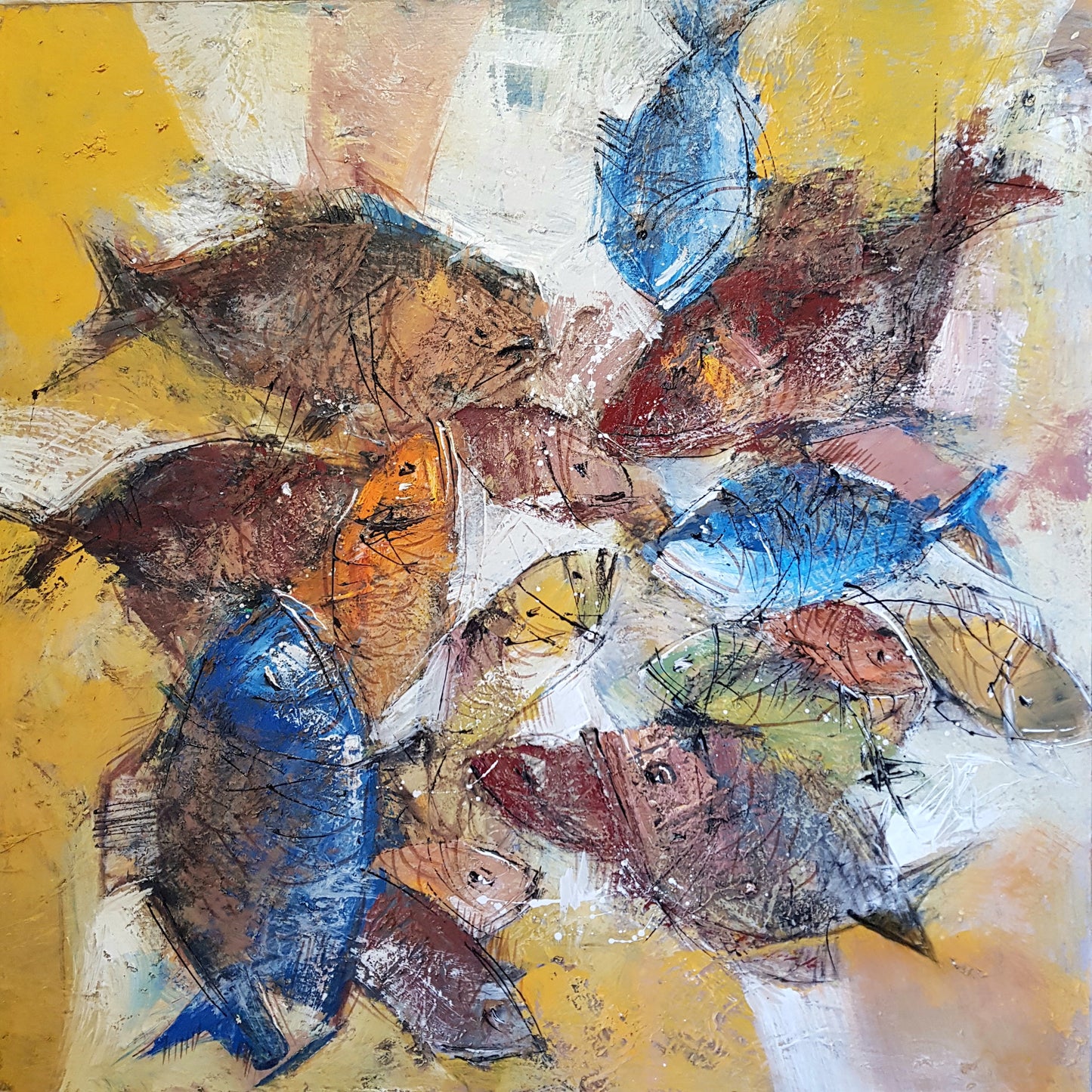 Quarrel of Colorful fish