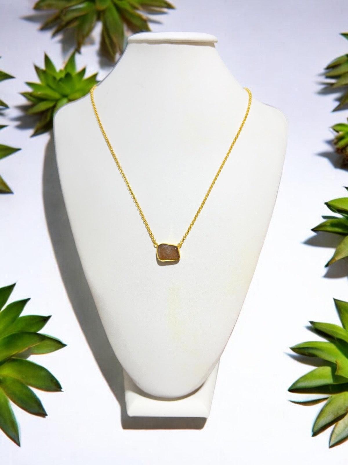 Fiumiciello Gold sea glass Necklace - Idee D'Arte Positano