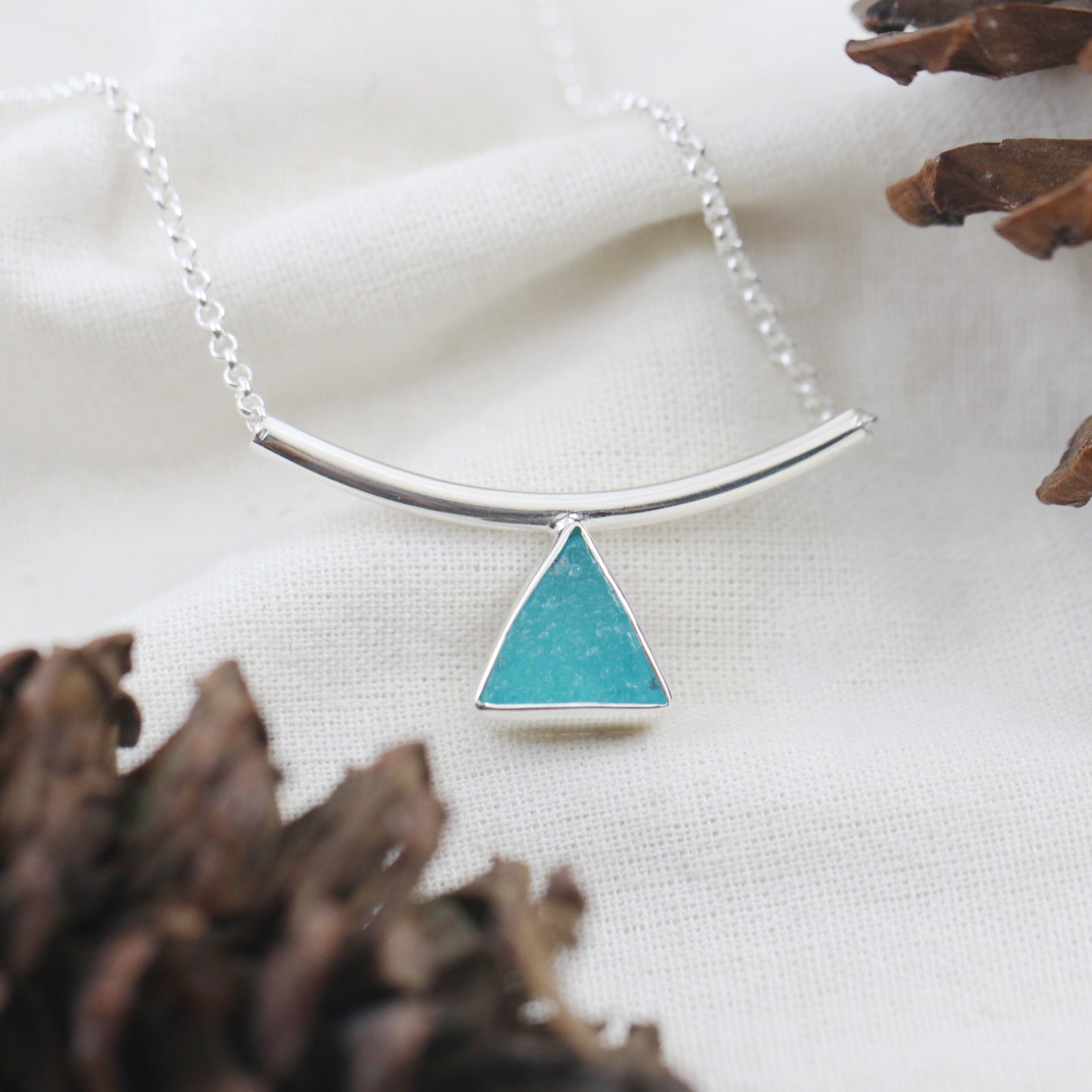 Modern Sea Glass Necklace - Idee D'Arte Positano