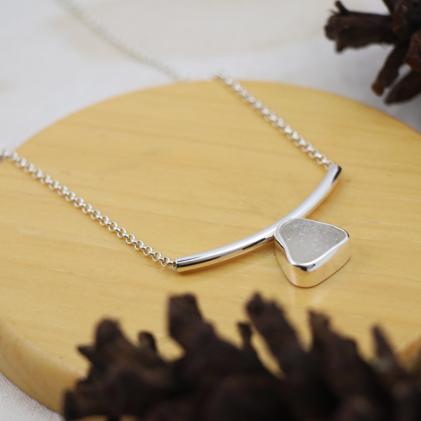 Modern Sea Glass Necklace - Idee D'Arte Positano