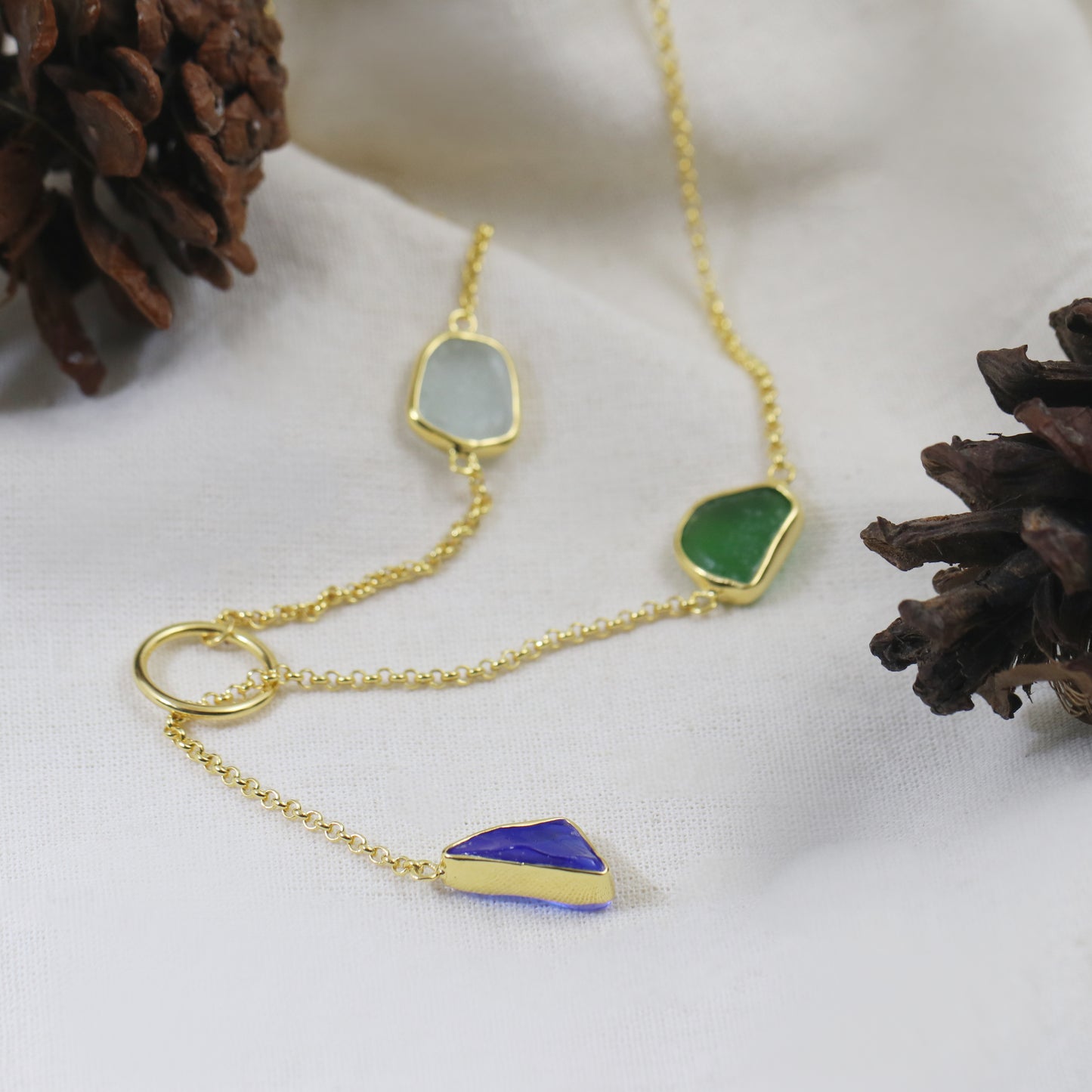 Elegant Sea Glass Necklace - Idee D'Arte Positano