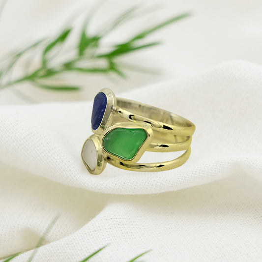 Multi Stain Ring Gold