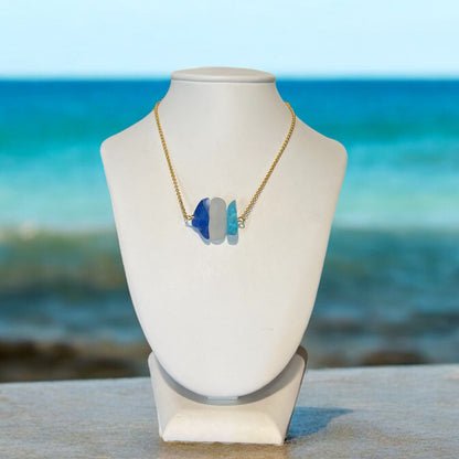Natural Gold Sea Glass Necklace - Idee D'Arte Positano