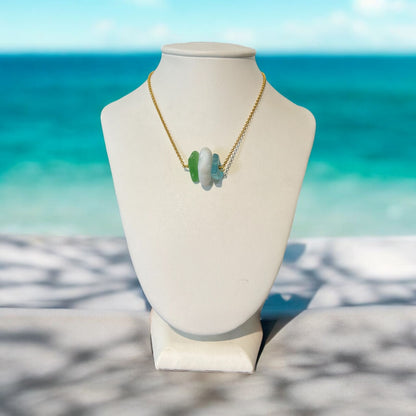 Natural Gold Sea Glass Necklace - Idee D'Arte Positano