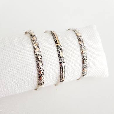 Silver and Gold Flexible Bracelet - Idee D'Arte Positano