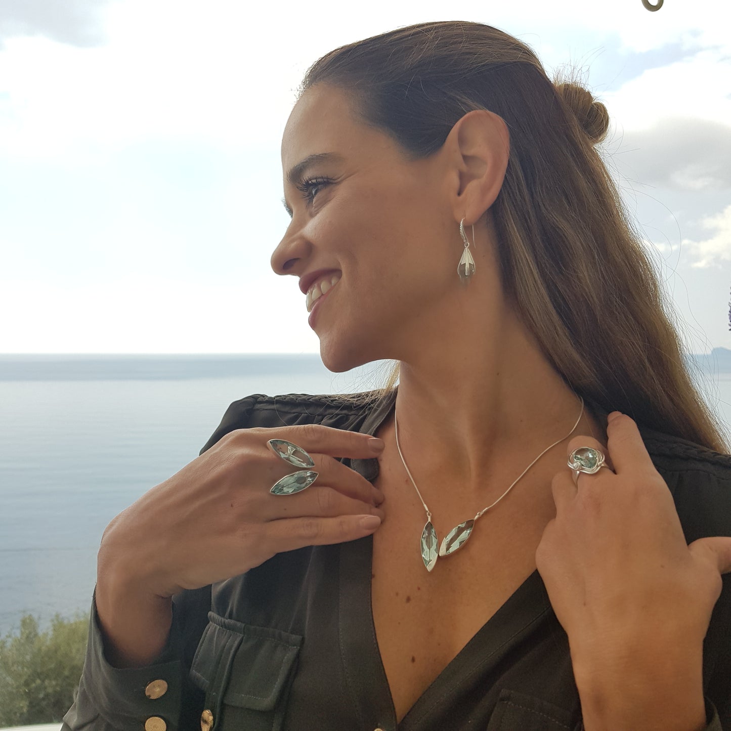Blue Obsidian Necklace - Idee D'Arte Positano