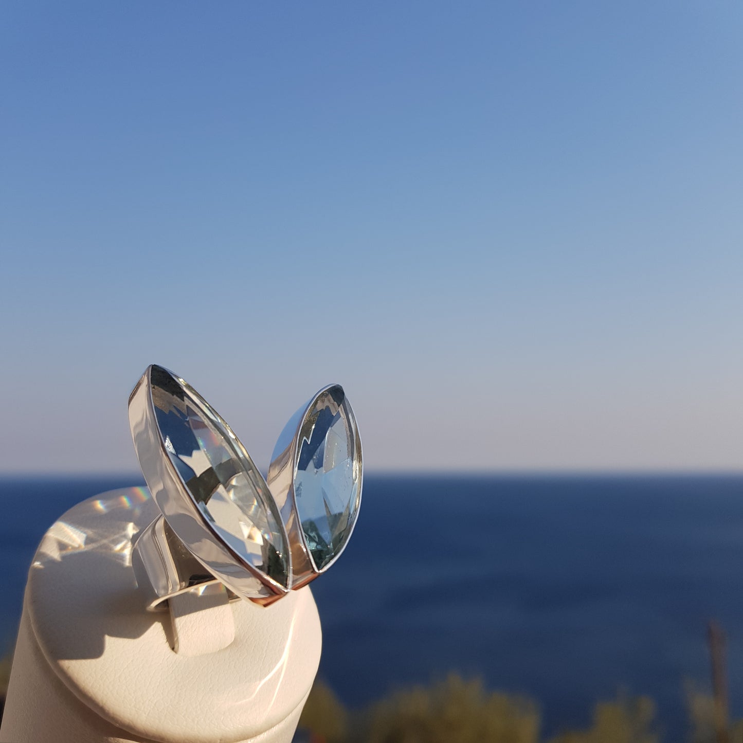 Blue Obsidian Ring - Idee D'Arte Positano