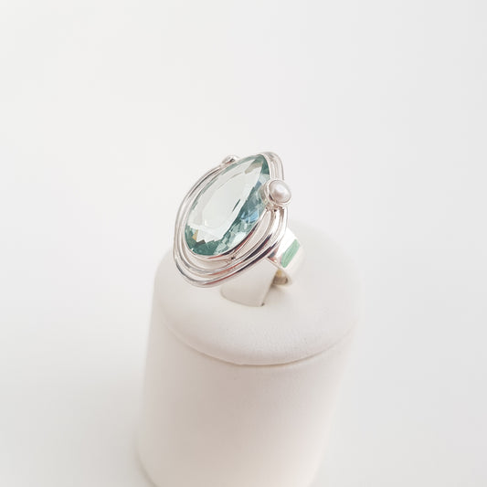 Oval Waves Obsidian Ring - Idee D'Arte Positano