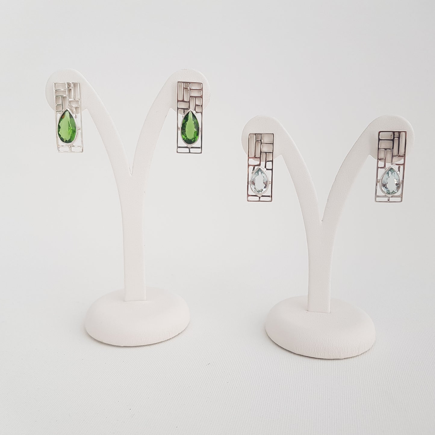 Green Obsidian Earrings - Idee D'Arte Positano