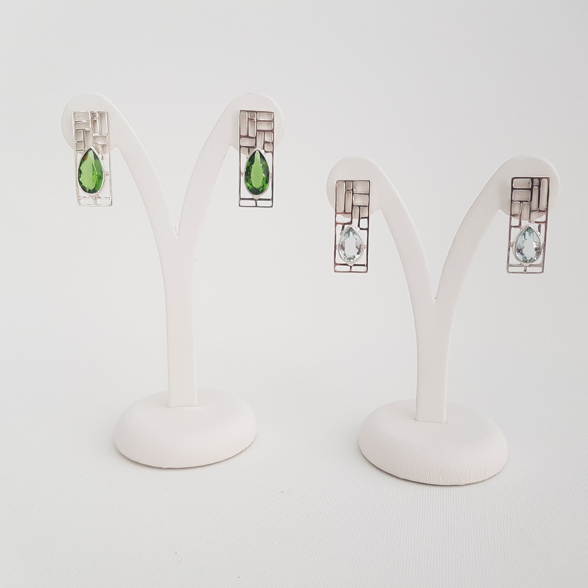 Green Obsidian Earrings - Idee D'Arte Positano