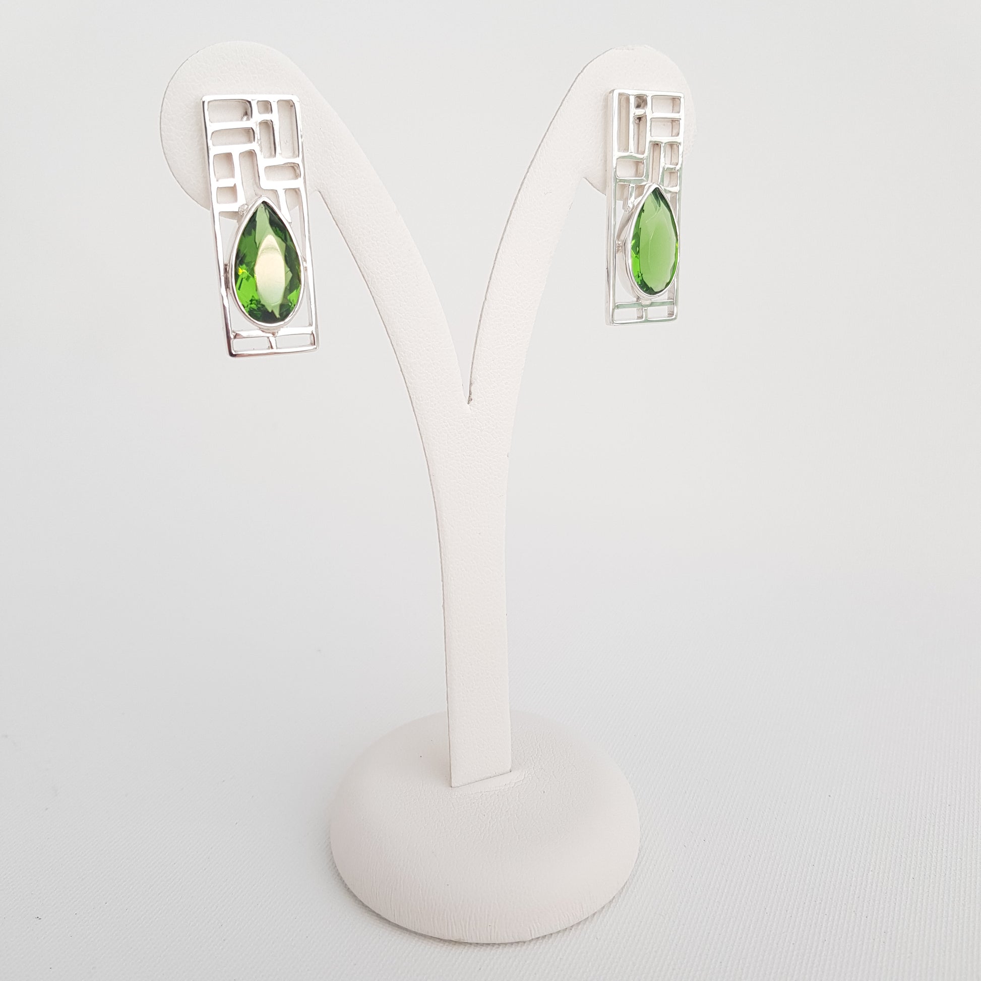 Green Obsidian Earrings - Idee D'Arte Positano