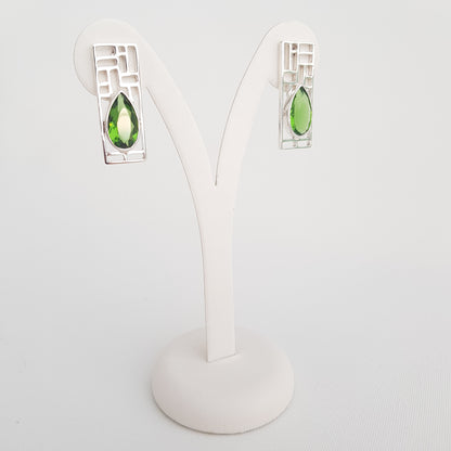 Green Obsidian Earrings - Idee D'Arte Positano