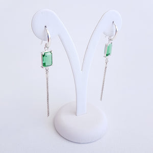 Emerald Cut Earrings Obsidian - Idee D'Arte Positano