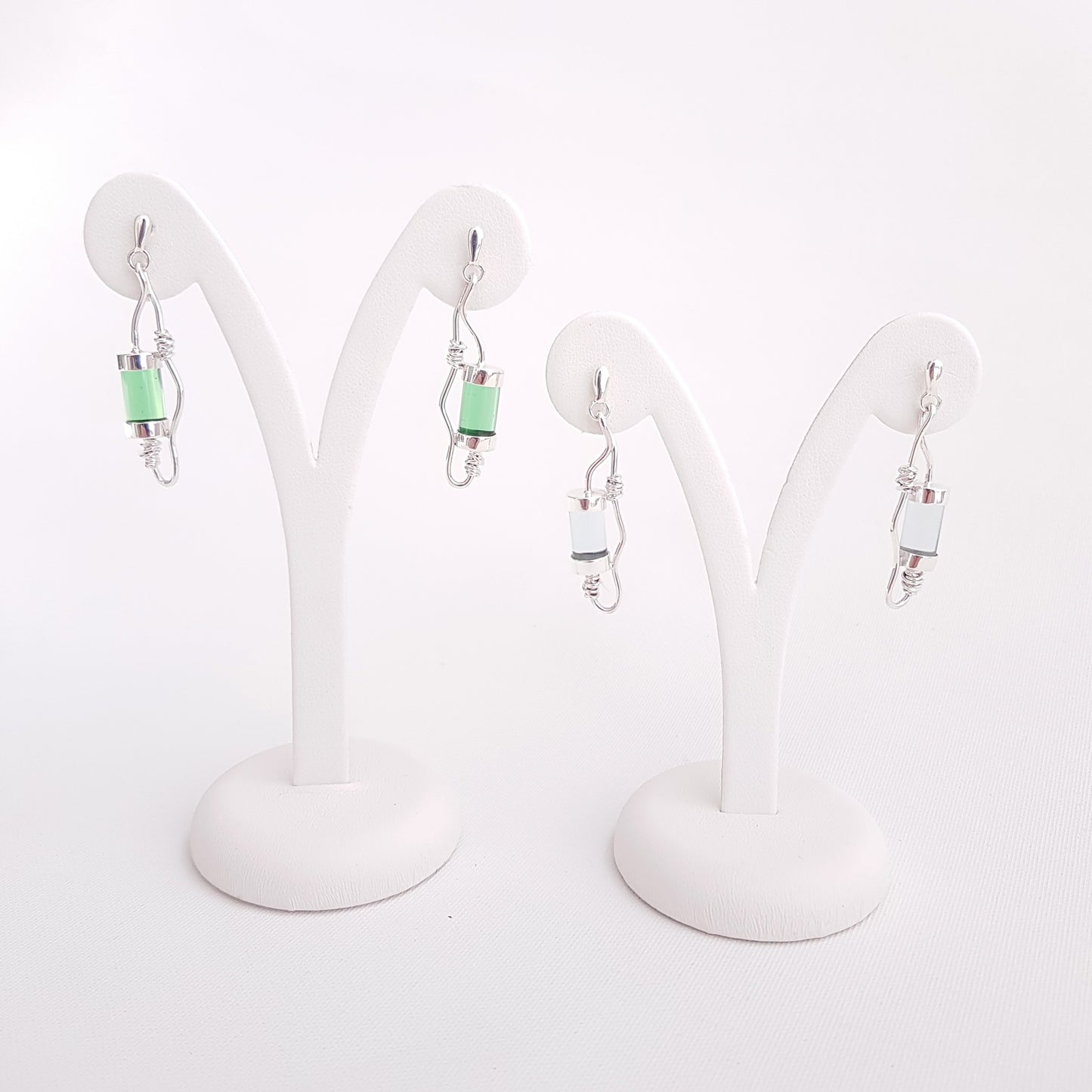 Tube Earrings Obsidian - Idee D'Arte Positano