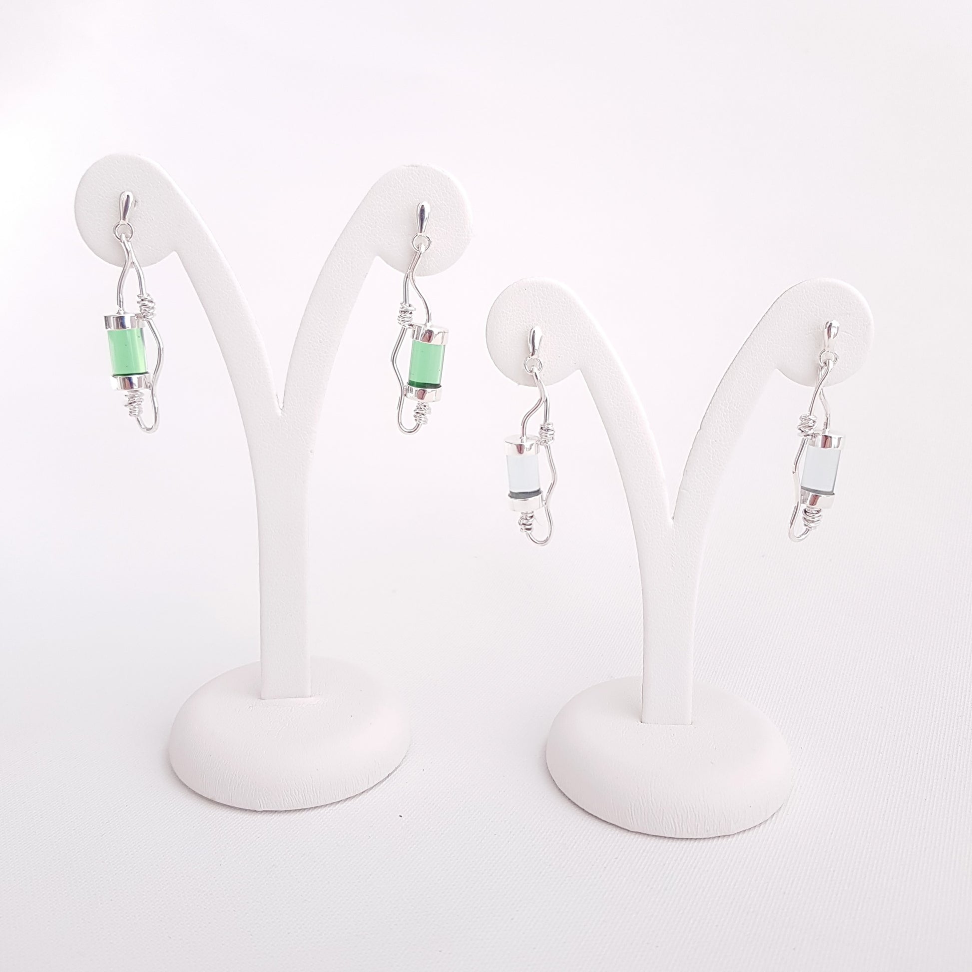 Tube Earrings Obsidian - Idee D'Arte Positano