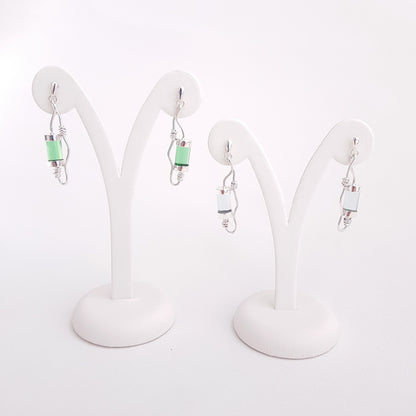 Tube Earrings Obsidian - Idee D'Arte Positano