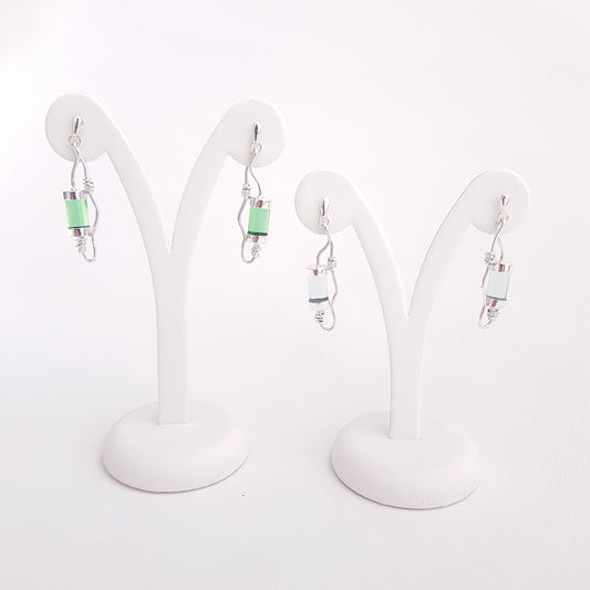 Tube Earrings Obsidian - Idee D'Arte Positano
