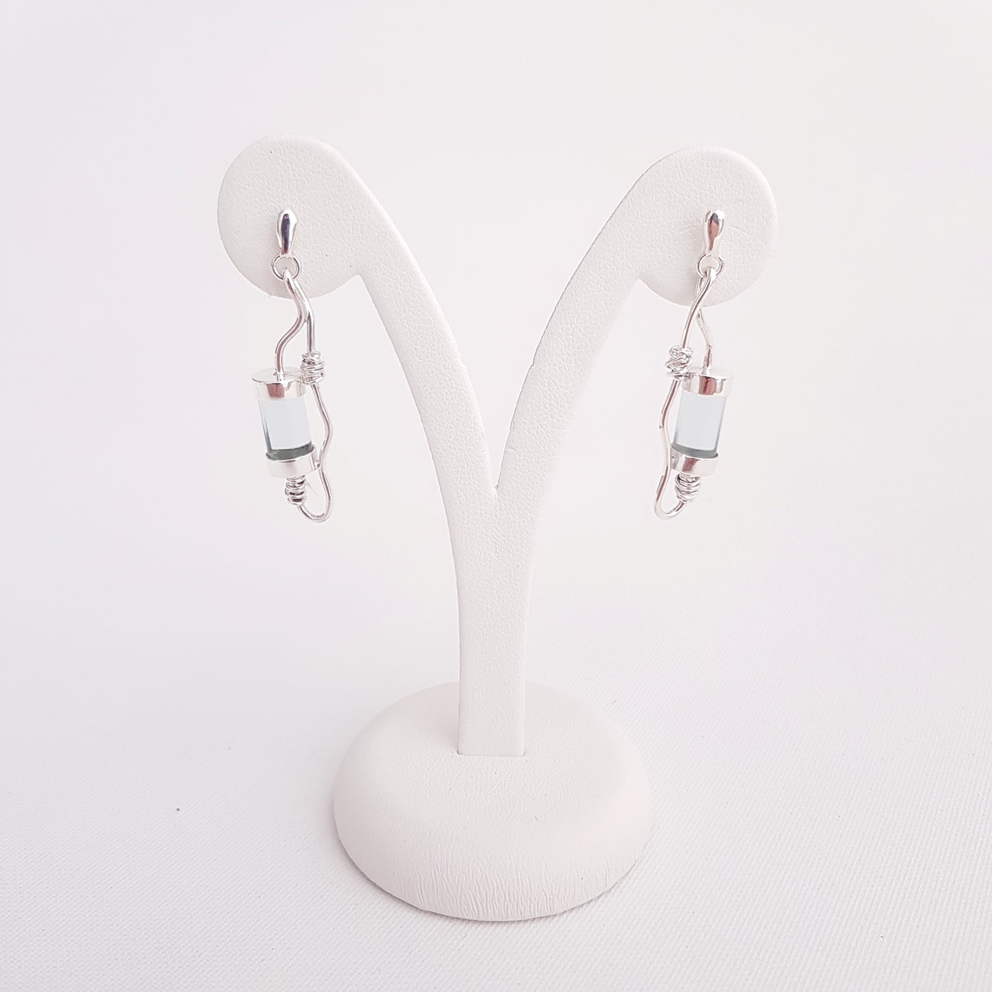Tube Earrings Obsidian - Idee D'Arte Positano