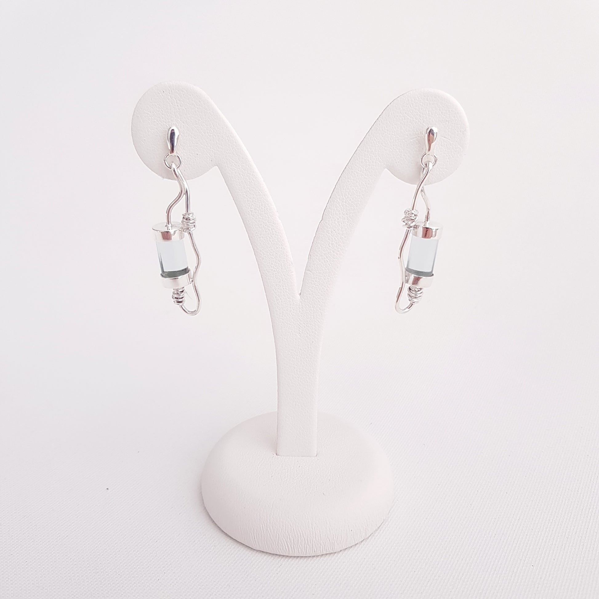 Tube Earrings Obsidian - Idee D'Arte Positano