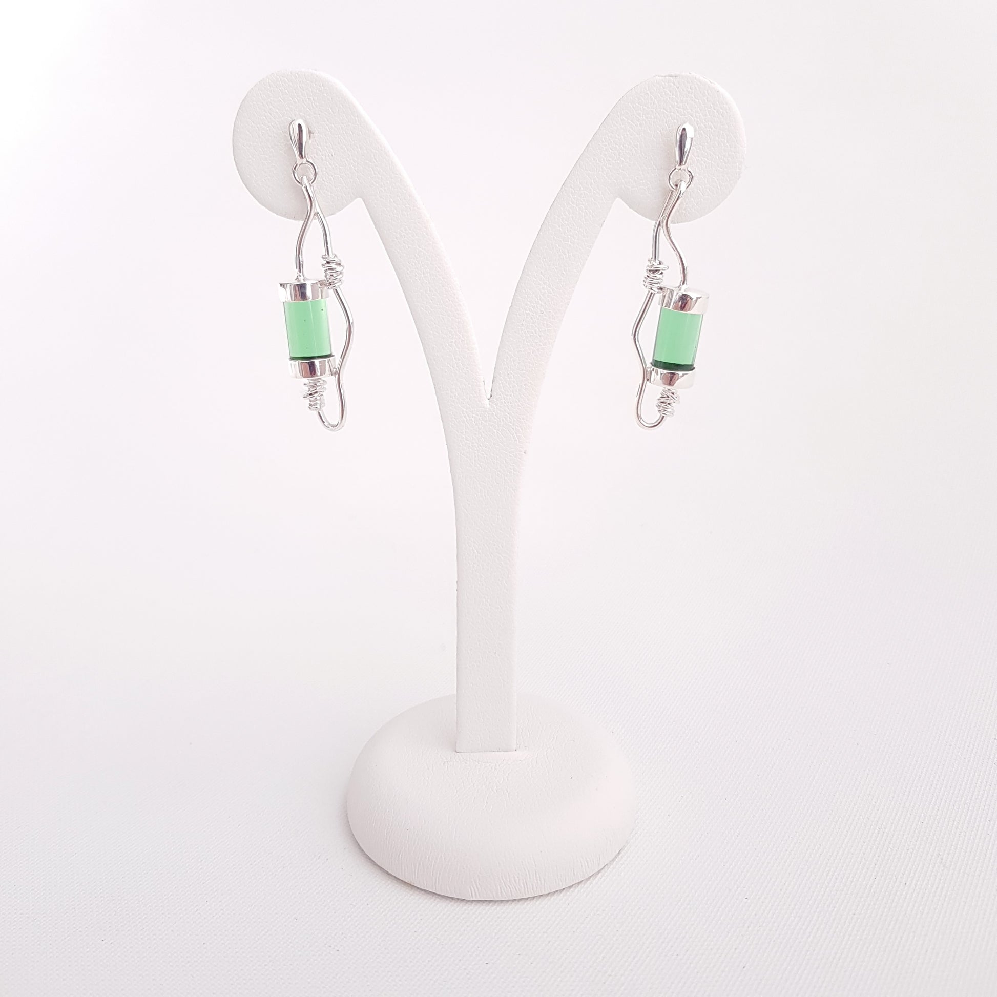 Tube Earrings Obsidian - Idee D'Arte Positano