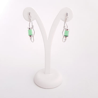 Tube Earrings Obsidian - Idee D'Arte Positano