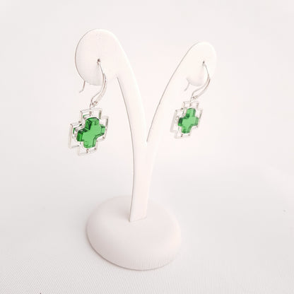 Cross Earrings Obsidian - Idee D'Arte Positano