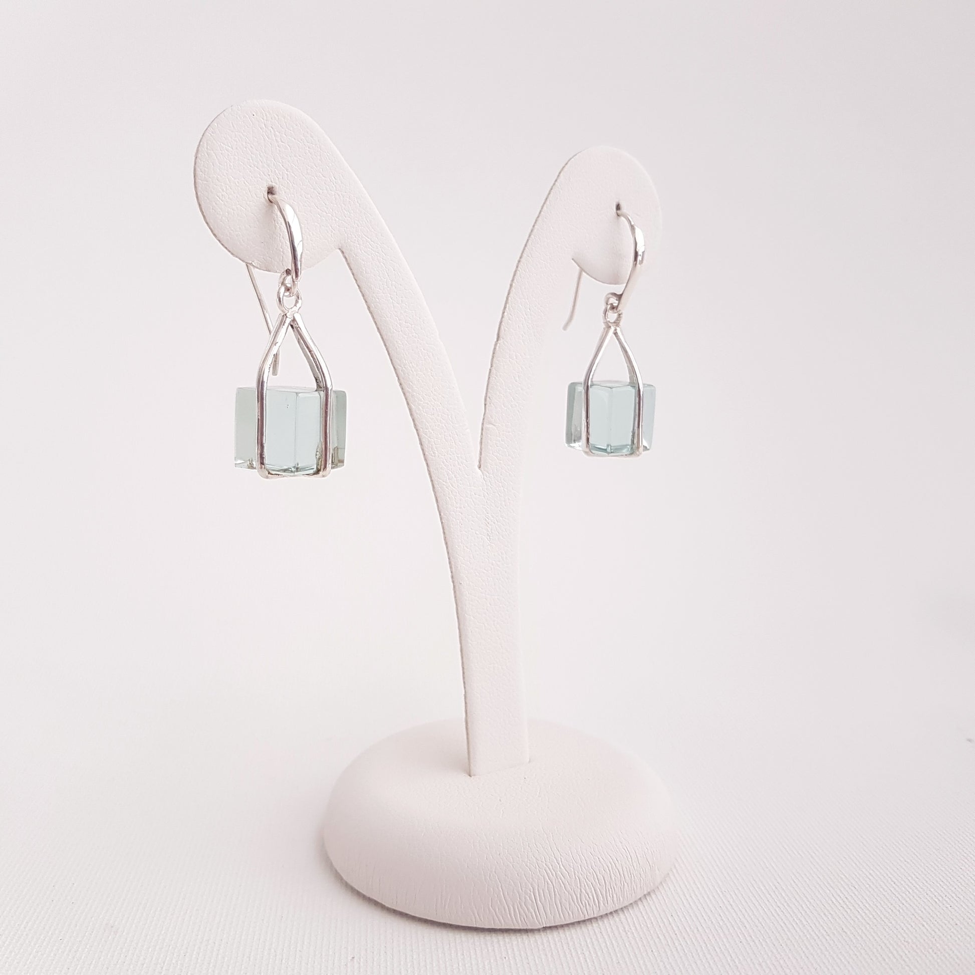 Square Earrings Obsidian - Idee D'Arte Positano