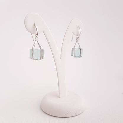Square Earrings Obsidian - Idee D'Arte Positano