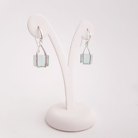 Square Earrings Obsidian - Idee D'Arte Positano