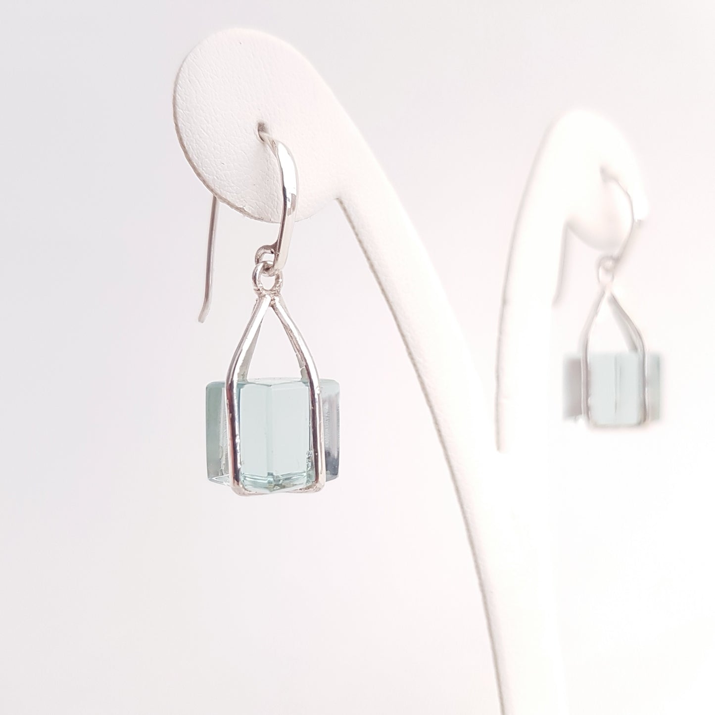 Square Earrings Obsidian - Idee D'Arte Positano