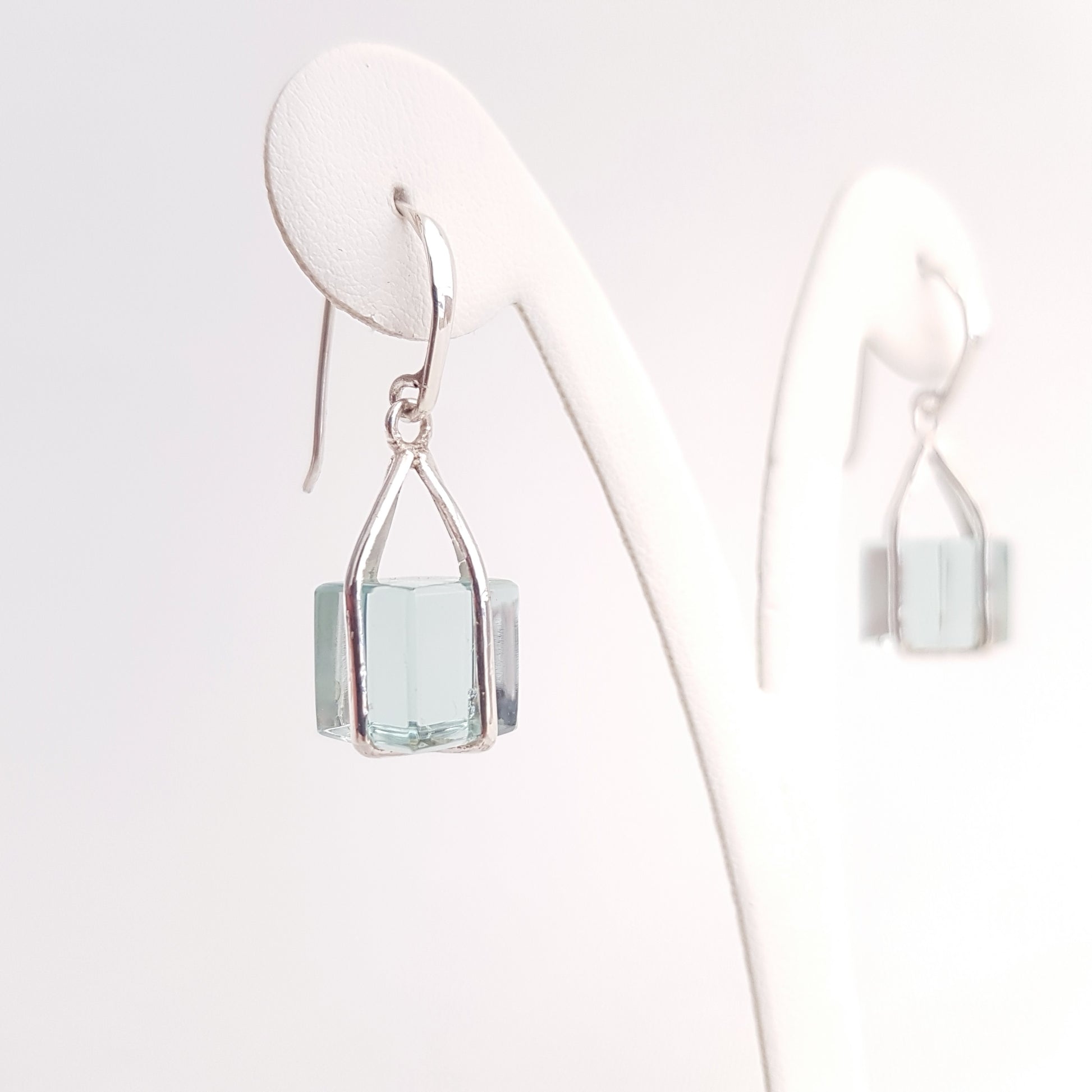 Square Earrings Obsidian - Idee D'Arte Positano