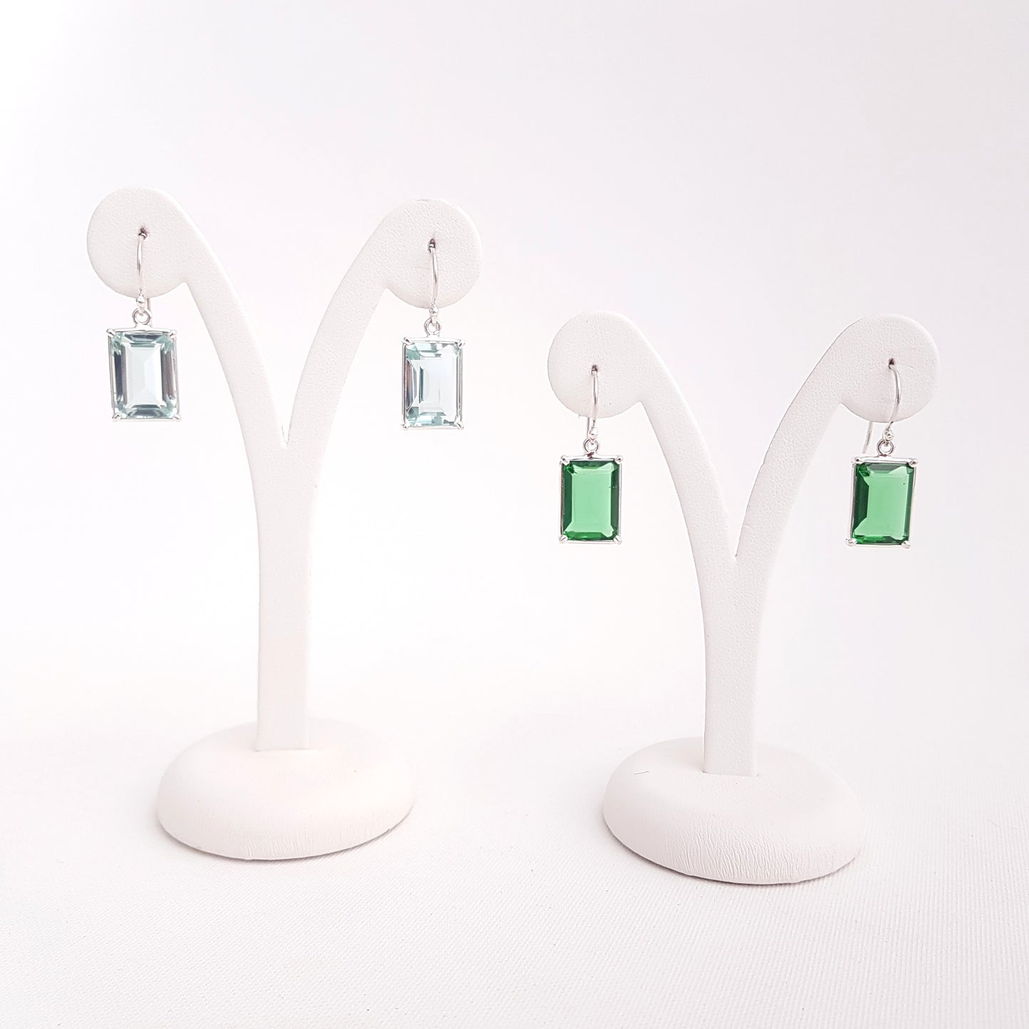 Emerald Cut Earrings Obsidian S - Idee D'Arte Positano