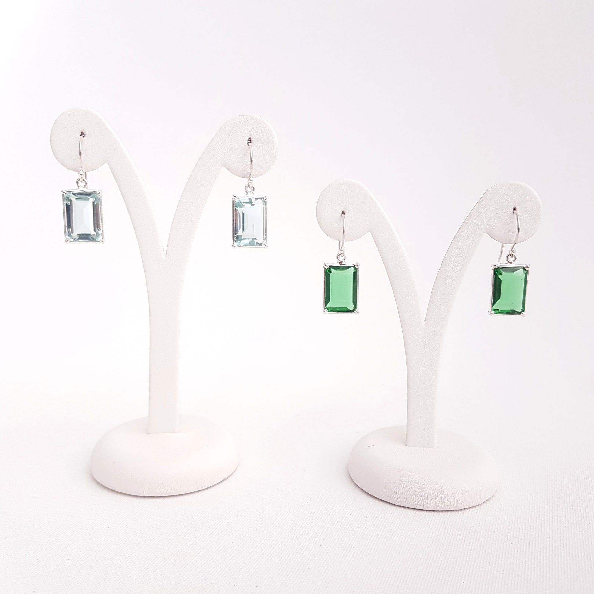 Emerald Cut Earrings Obsidian S - Idee D'Arte Positano