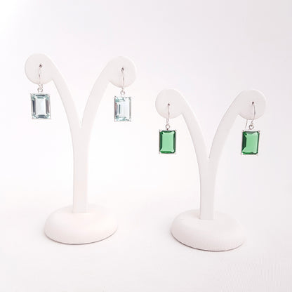 Emerald Cut Earrings Obsidian S - Idee D'Arte Positano