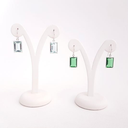 Emerald Cut Earrings Obsidian S - Idee D'Arte Positano