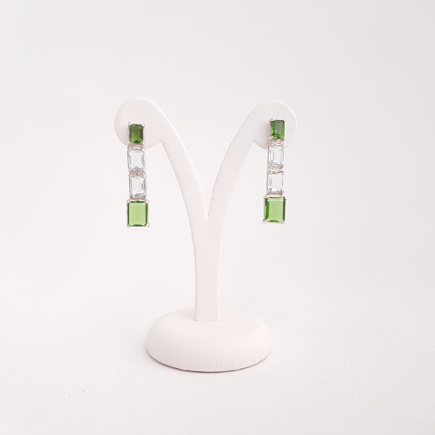 4 Square Earrings Obsidian - Idee D'Arte Positano