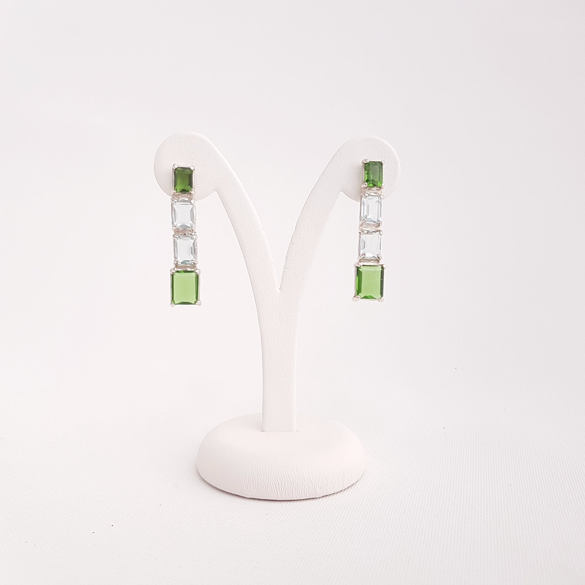 4 Square Earrings Obsidian - Idee D'Arte Positano
