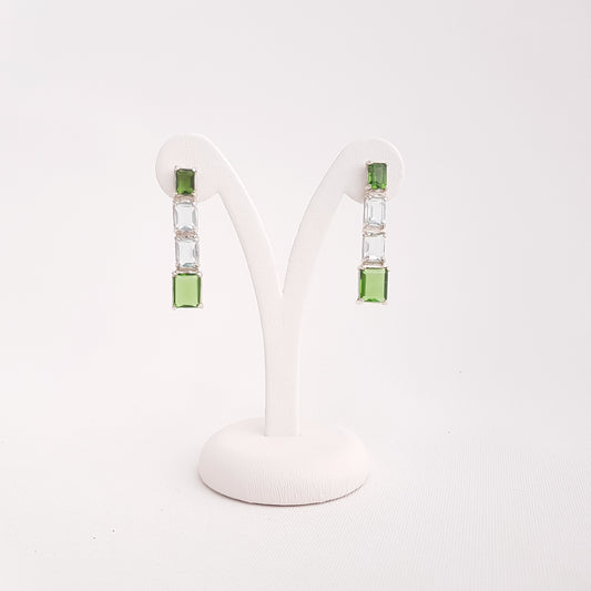 4 Square Earrings Obsidian - Idee D'Arte Positano