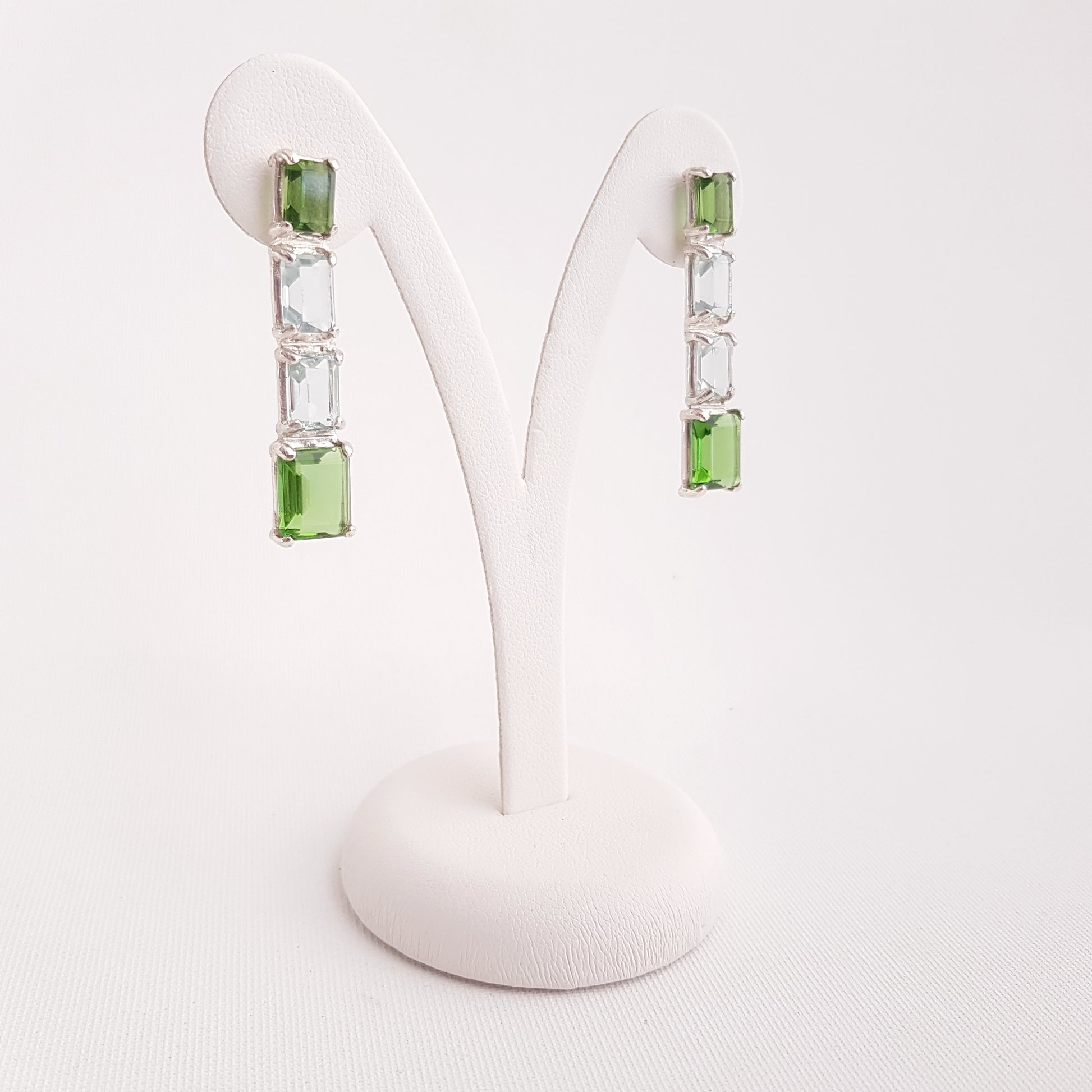 4 Square Earrings Obsidian - Idee D'Arte Positano