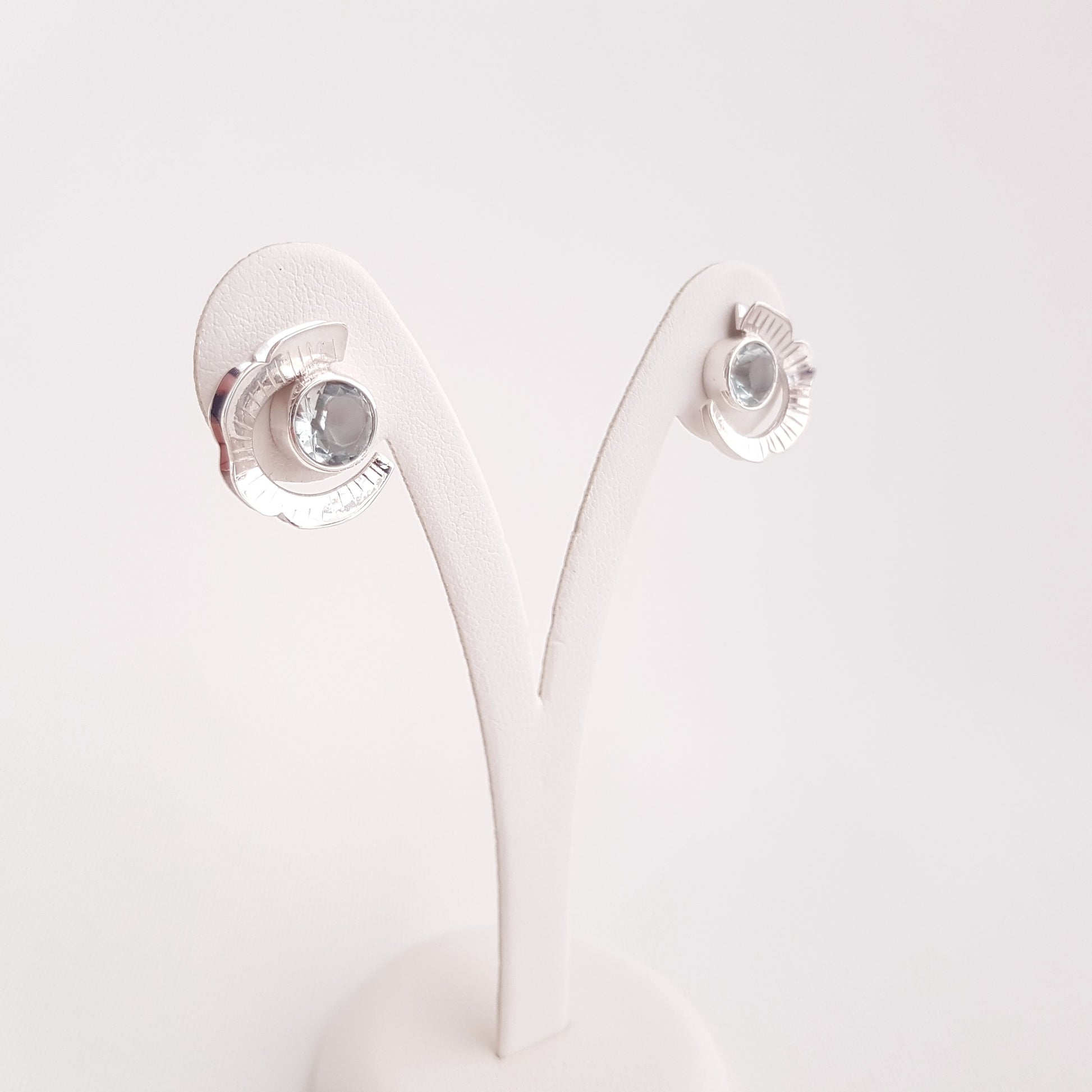 Half Flower Earrings Obsidian - Idee D'Arte Positano