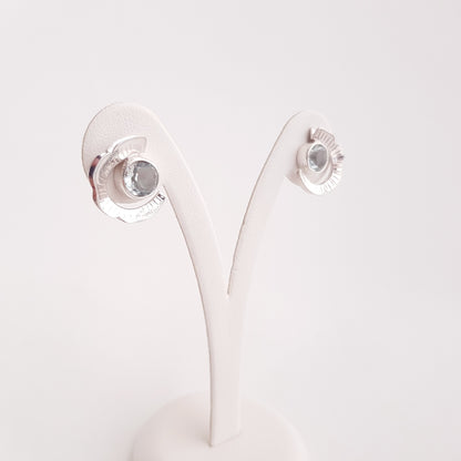 Half Flower Earrings Obsidian - Idee D'Arte Positano