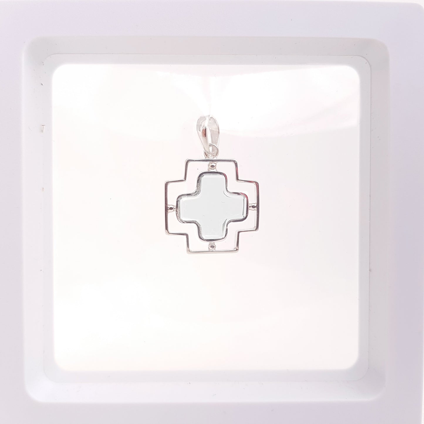 Cross Pendant Obsidian - Idee D'Arte Positano