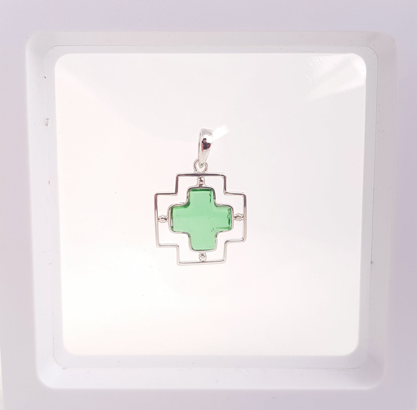 Cross Pendant Obsidian - Idee D'Arte Positano
