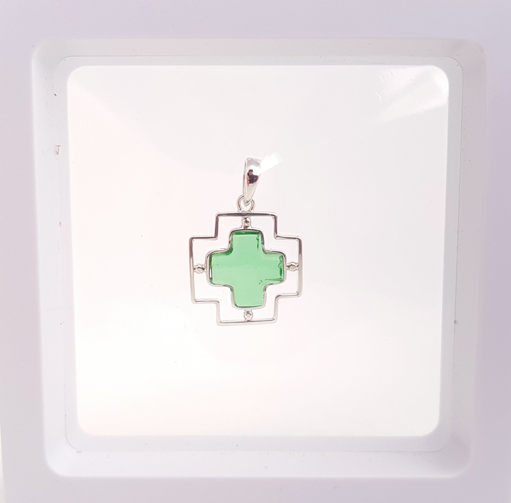 Cross Pendant Obsidian - Idee D'Arte Positano