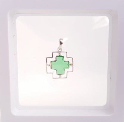 Cross Pendant Obsidian - Idee D'Arte Positano