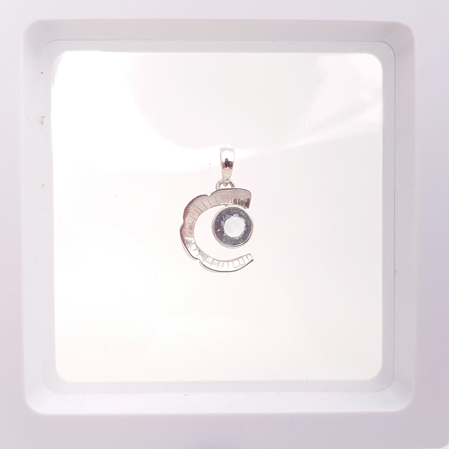 Half Flower Pendant Obsidian - Idee D'Arte Positano